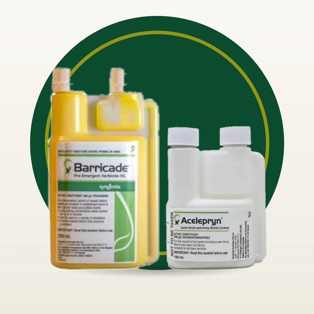 Lawn Defence Pack (Syngenta): Barricade 250mL, Acelepryn 100mL — Lawn Care Australia
